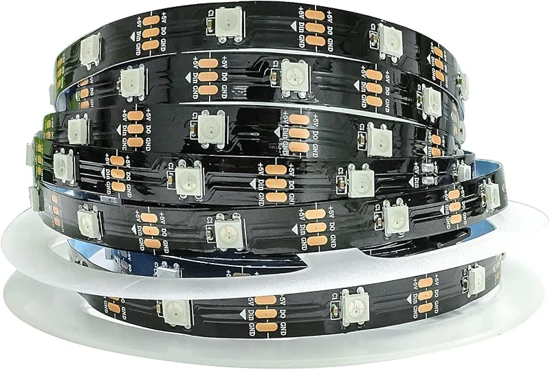 WS2812B LED Remsa Ljus RGB Pixel Strip 5m 5V 5050 150 LEDs IP30 Flexibel Svart PCB Fullfärg Individuell Adresserbar Smart Ljusremsa för Reklam Dekoration DIY Projekt — Smart belysning