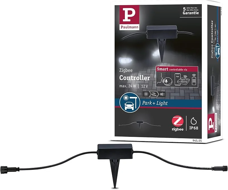 Paulmann 94555 Park + Light Styrenhet för utomhusbelysning Smart Home Zigbee IP67 max. 24 W Zigbee-modul Svart Tillbehör Plast Belysningssystem — Smart belysning