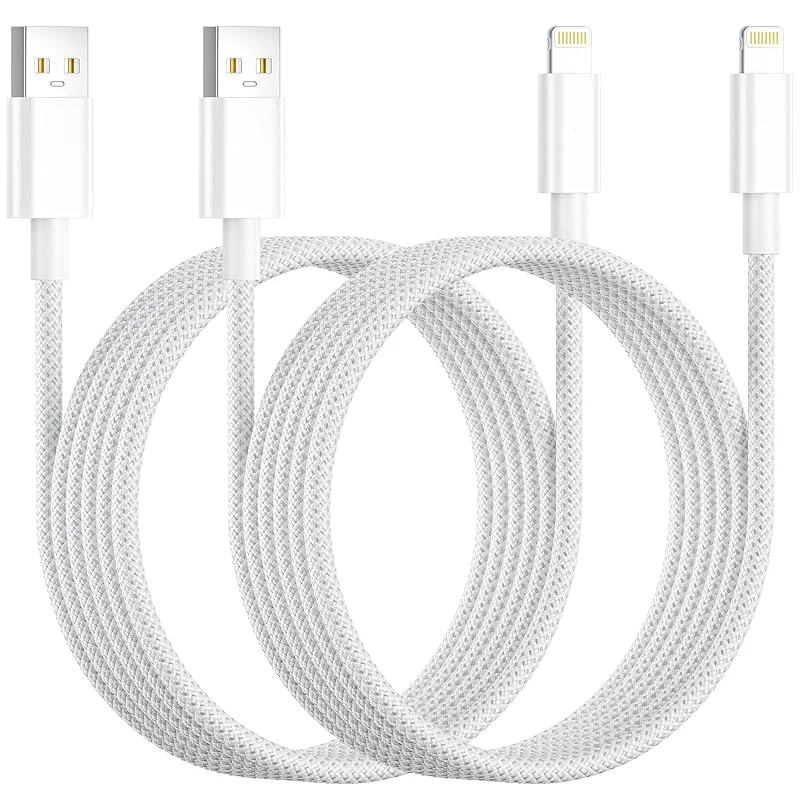 iPhone Laddkabel 2m 2-pack, [Apple MFi Certifierad] Lightning-kabel 2m iPhone Laddkabel USB till Lightning-kabel iPhone Snabbladdningskabel Ledning för iPhone 14, 13, 12, 11 Pro Max, XS, XR, 8, SE, iPad — Mobil och surfplatta