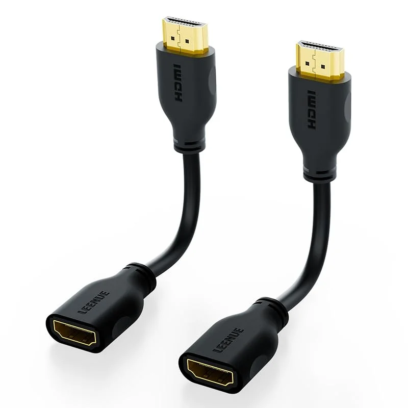 HDMI Extension Cable for Streaming Stick, Short HDMI Male to Female Adapter, 4K 3D HDMI Extender Connector, 2-Pack — TV och streaming