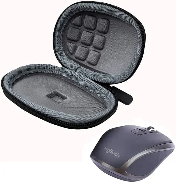 Bärbart fodral för Logitech MX Anywhere 3, 2S, 2, 1 trådlös mus hårt fodral med rem anti-repskydd mot kollision — Datortillbehör