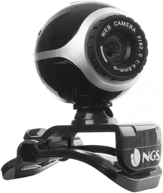 NGS XPRESSCAM 300 - Webbkamera Med Mikrofon för PC, VGA-Upplösning, 300 kpx CMOS-Sensor, Justerbart Stativ, Kompakt och Lätt Design USB 2.0-Anslutning, Plug&Play, 8 x 4 x 9 cm — Datortillbehör