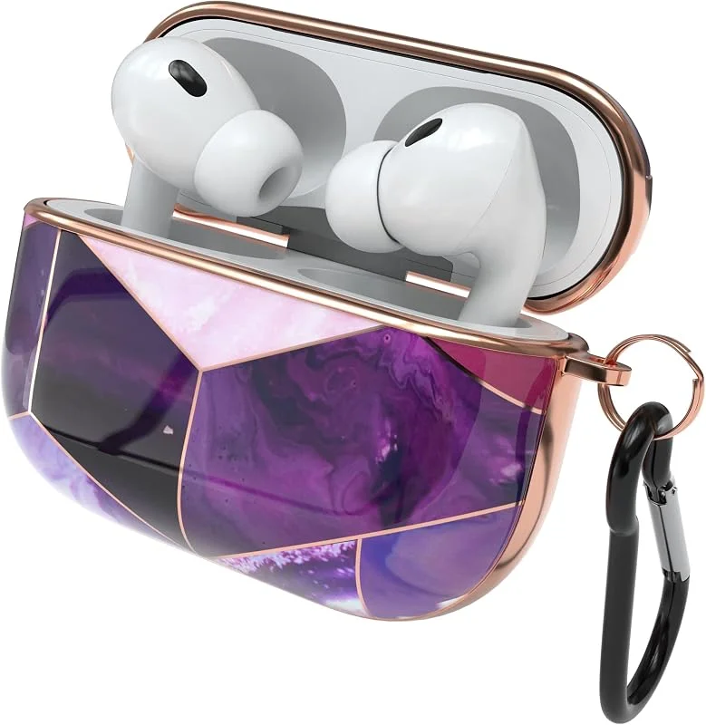 EAZY CASE - Skyddsfodral för AirPods Pro 2 Lila Hårt Stötsäkert Med Karbinhake Lämpligt Som Nyckelknippa Repskyddande Halkfritt för Airpod Pro 2. Generationen — Mobil och surfplatta