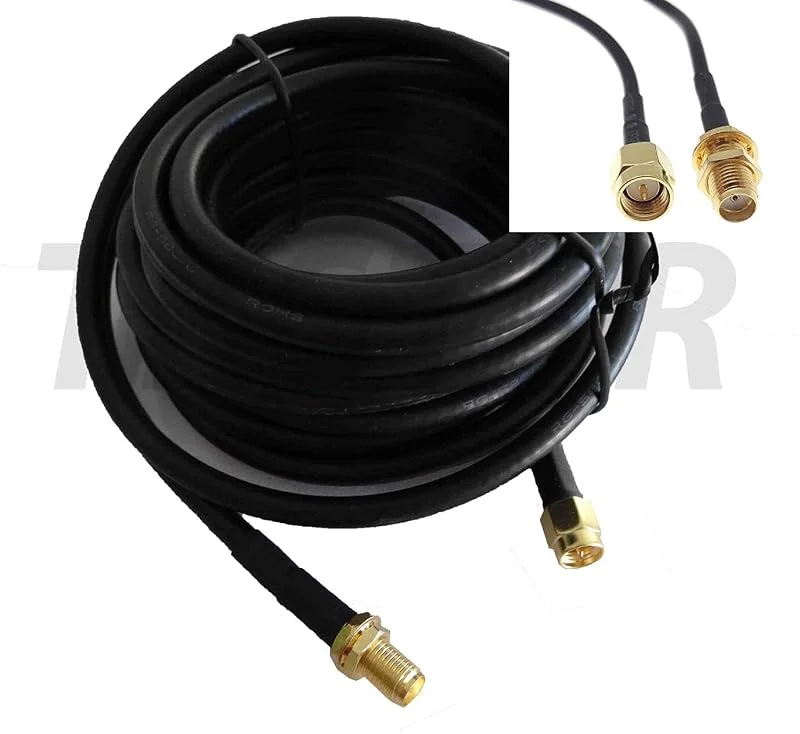 TKSTAR 2 x 10 m (Twin) LTE 4G 5G antenn RG58 antennkabel förlängningskabel utomhus dubbel kabel förlängning router SMA kontakt uttag — TV och streaming