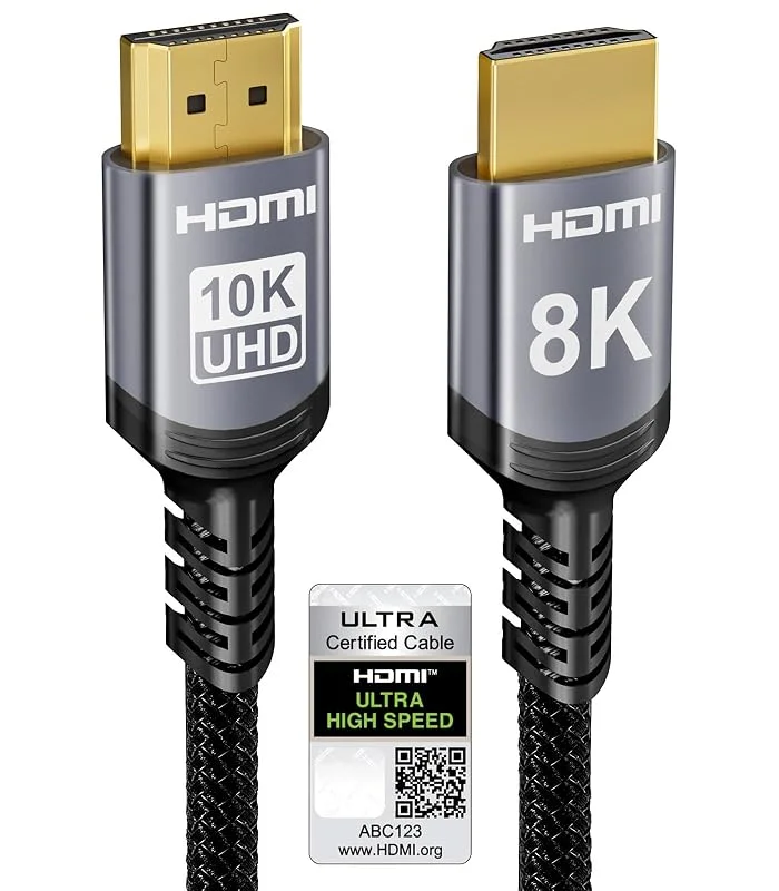 Sniokco 10K 8K 4K HDMI 2.1 Kabel 1M Certifierad 48Gbps Ultra Hög Hastighet — Laddning och kablar
