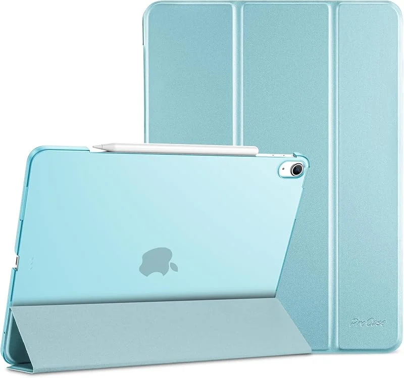 ProCase Fodral för iPad Air 13 tum M4, M3, M2 (2026, 2025, 2024), Trefaldig skyddsfodral för 13" iPad Air M4 2026, M3 2025, M2 2024, Tunn lätt smart fodral med genomskinlig frostad baksida - Aqua — Mobil och surfplatta