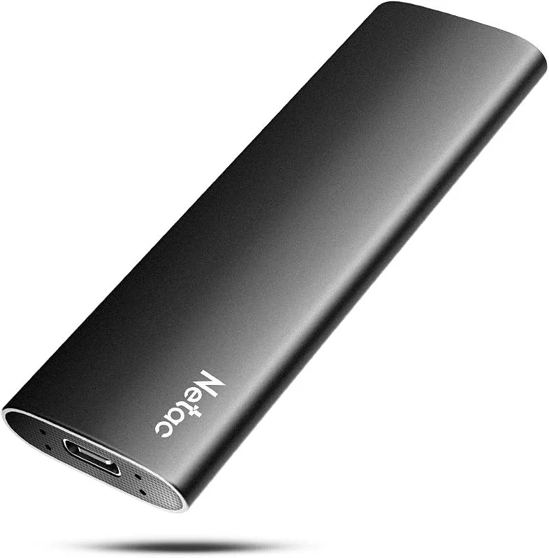 Netac Bärbar SSD 250 GB USB 3.2 Gen 2 (10 Gbps, Type-C) Extern Solid State-Enhet PSSD Mobil SSD 250 GB, Företagsresväsential, Djup Svart — Portabel digital och ljud