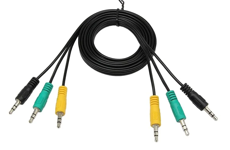 3, 5 mm ljudkabel, 3 till 3 3, 5 mm kontakt hane till stereo hane aux-kabel kabel för Logitech 5, 1 datorhögtalare (1, 5 m, 1, 5 m) — Hörlurar och ljud