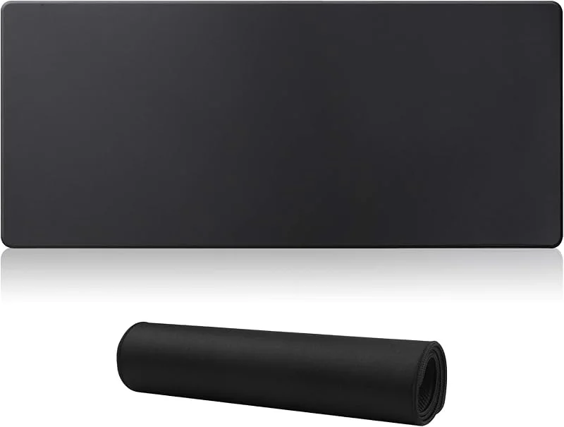 Stor spelmusmatta med sydda kanter, [70 x 30 cm] utökad musmatta med halkfri naturlig gummibas för spelare, skrivbord, kontor, hem (70 x 30 Blac) — Datortillbehör