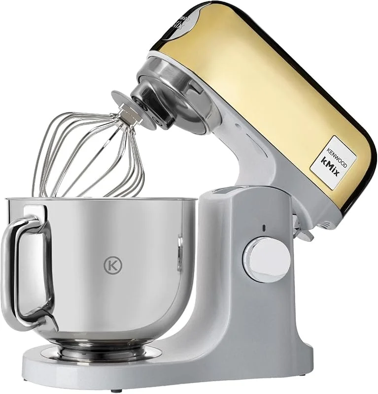Kenwood kMix Editions KMX760AYG, planeter, 5L skål i rostfritt stål, knådare med säkerhetssystem, metallskal, 3 delar och vindruta, 1 000 W, guld — Kök & Hushåll