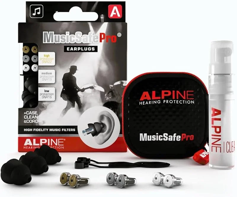 Alpine MusicSafe öronproppar hörselskydd för musiker – 2 filteruppsättningar och tillbehör för att förbättra din musikskapande upplevelse – allergivänliga och återanvändbara öronproppar — Hörlurar och ljud