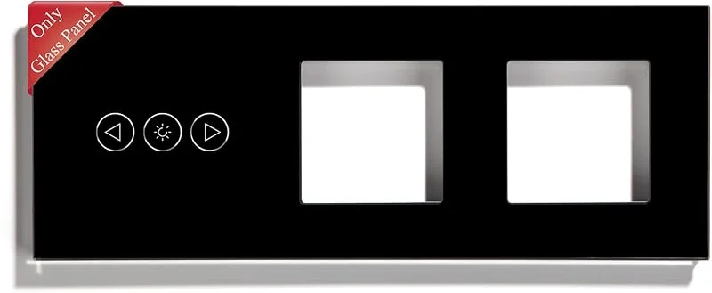BSEED Ram glasram panel för smart dimmer strömbrytare och uttag kristall glasskiva glaspanel för Wlan dimmer väggljusbrytare och uttag 3 fack svart 228 mm — Smarta hem