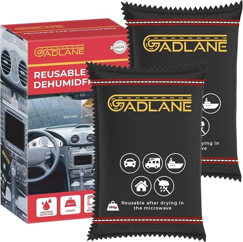 GADLANE bilavfuktare kudde 350 g – 2 st. återanvändbar avfuktare bil klar eliminerar dimmig vindruta fukt absorberar all fukt – fuktkudde för bil — Hushållselektronik