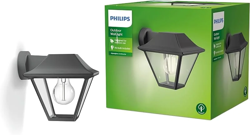 Philips Alpenglow vägglampa för utomhusbruk E27, aluminium, antracitgrå — Smart belysning