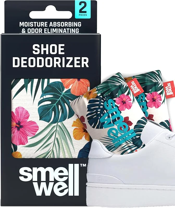 SmellWell Lukteliminerande luftreningspåsar (2-pack, 100 g) aktiverad luftfräschare i bambu för användning från gym till bil till hem (Hawaii Floral, Original) — Hushållselektronik