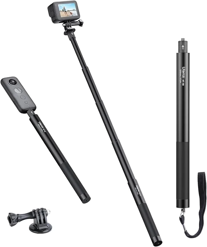 Selfie Stick för Insta360, ULANZI MT-58 Monopod för Action Cam, 47 tum, 120 CM utdragbar handhållen Pole Stick kompatibel med Gopro Hero 11, 10, 9, 8, 7 Insta360 One XR, RS, GO 2 DJI Osmo Action — Mobil och surfplatta