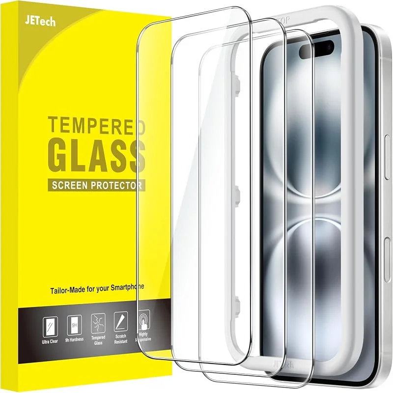JETech Skärmskydd för iPhone 16, 3-Pack — Mobil och surfplatta