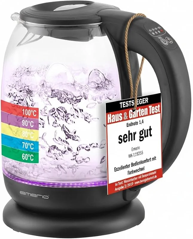 Emerio WK-119255 Vattenkokare, 1.7L, 2200W, Svart — Kök & Hushåll