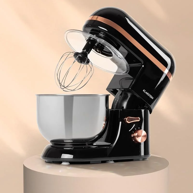 Klarstein köksmaskin, knådmaskin med 5 l skål, 1 800 W professionell matberedare med degkrok och visp, universell matberedare med 6 steg, degmaskin för omrörning, knådning och slagning — Kök & Hushåll