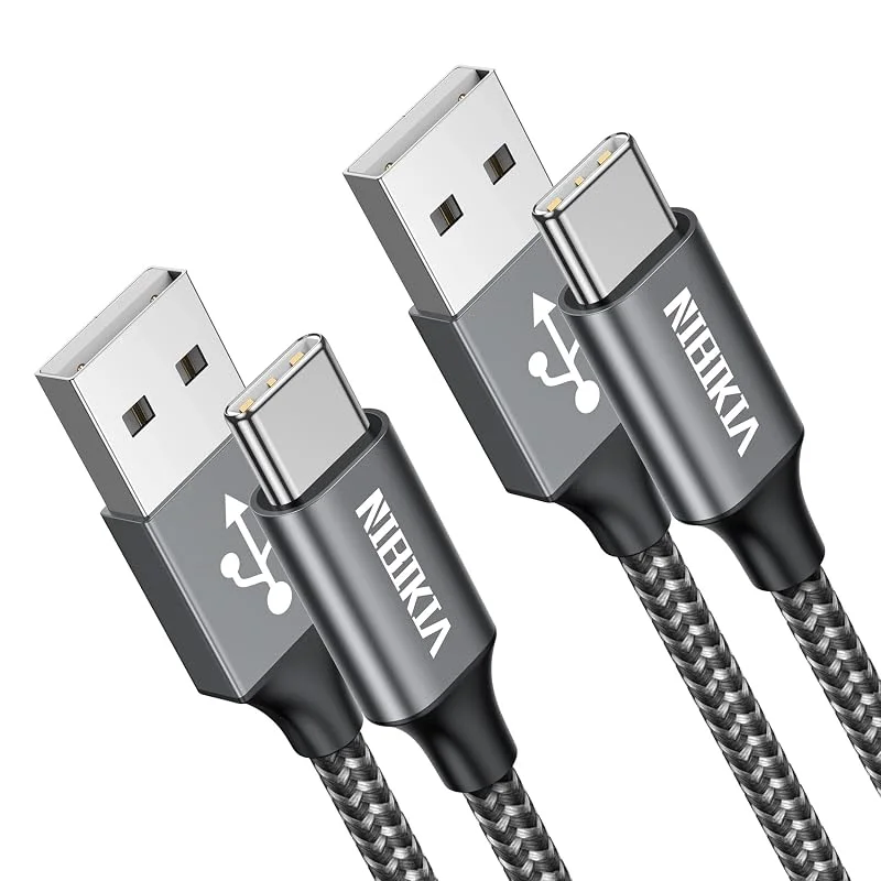 USB C-kabel 2M 2Pack Typ C-laddare Snabbladdning Nylon Samsung-laddarkabel för Samsung Galaxy S22 S20 S10 S9 S8 Note 10 9 8, Huawei, OnePlus, LG, Google Pixel, Etc — Mobil och surfplatta