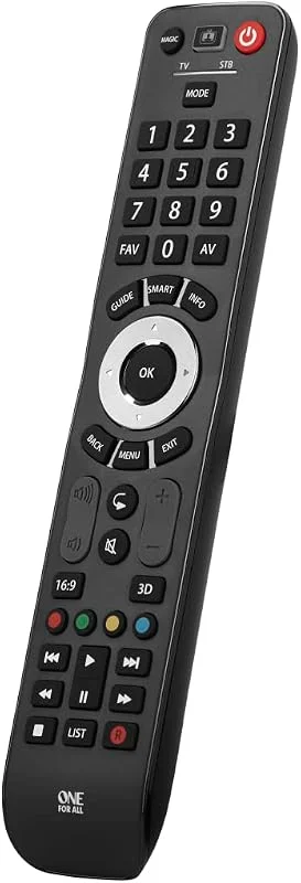 One For All Evolve 2 Universal fjärrkontroll TV – kontroll av 2 enheter – TV, Smart TV och Set Top – garanterad att fungera med alla tillverkares varumärken – optimerad för smart TV – URC7125 — TV och streaming