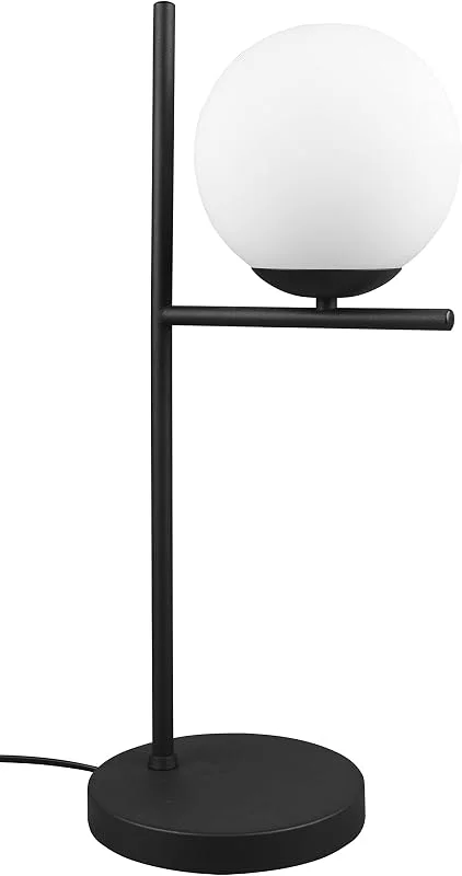 Trio Leuchten Bord, Pure 502000132, metall matt svart, glas vit, exkl. 1 x E14 — Smart belysning