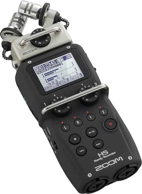 ZOOM H5 Handy Recorder – Bärbar ljudinspelare med utbytbara mikrofonmoduler – Perfekt för podcast, musik, intervjuer – Svart — Portabel digital och ljud