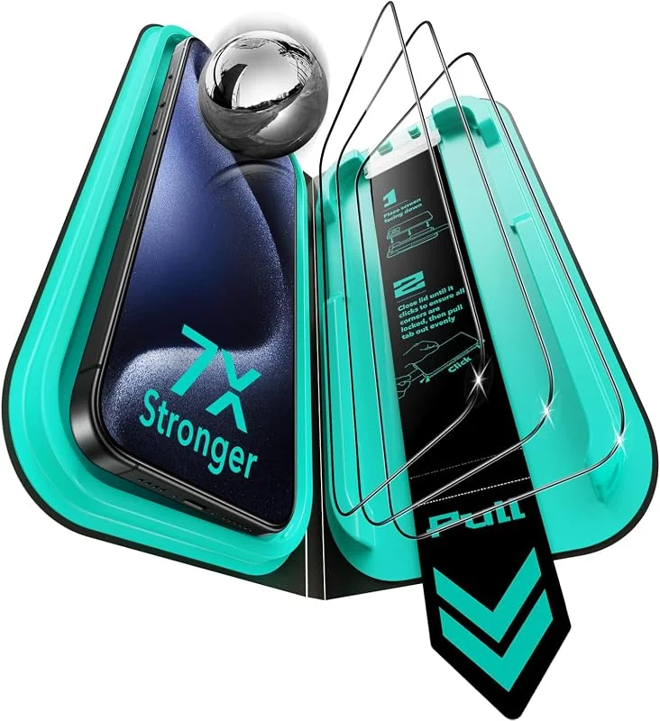 ESR för iPhone 15 Pro Max, Armorite skärmskydd i härdat glas (3-pack), bubbelfritt och dammfritt, militärklassat härdat glas, hållbart med praktiskt installationsverktyg — Mobil och surfplatta