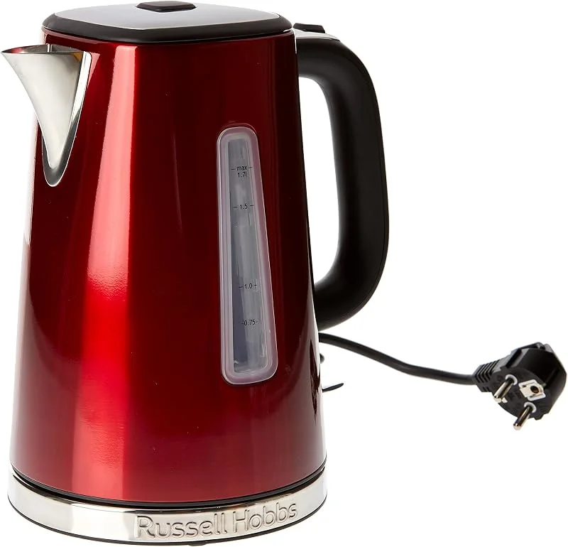 Russell Hobbs vattenkokare, 1.7l, 2400W, snabbkokningsfunktion, perfekt hällpip, avtagbart kalkfilter, vattennivåindikator, Luna röd 23210-70 — Kök & Hushåll