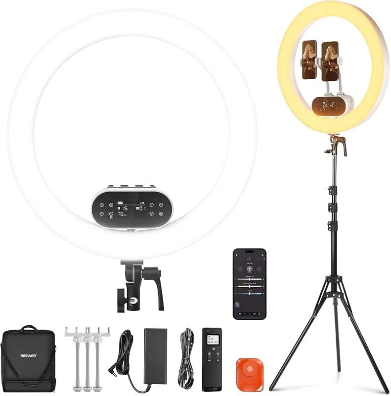 NEEWER 19" 100W högpresterande LED-ringljus med stativ, RH100B — Mobil och surfplatta
