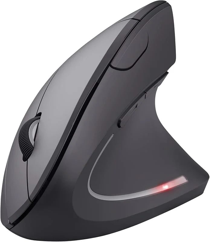 Trust Verto trådlös vertikal ergonomisk mus, svart — Datortillbehör