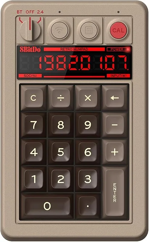8BitDo Retro 18 Mechanical Numpad, Supports Calculator Mode, Bluetooth, 2.4G, Wired Numpad for Windows and Android - C64 Edition — Datortillbehör