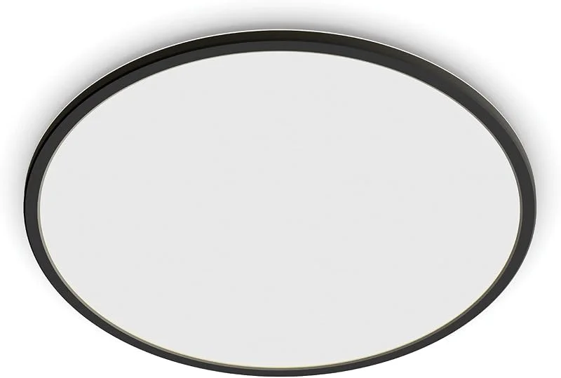 Philips Superslim Rund Taklampa - Svart, 22W, 2700 Kelvin, 20 000 timmar, Steg Dimring, Ljuskälla ingår — Smart belysning
