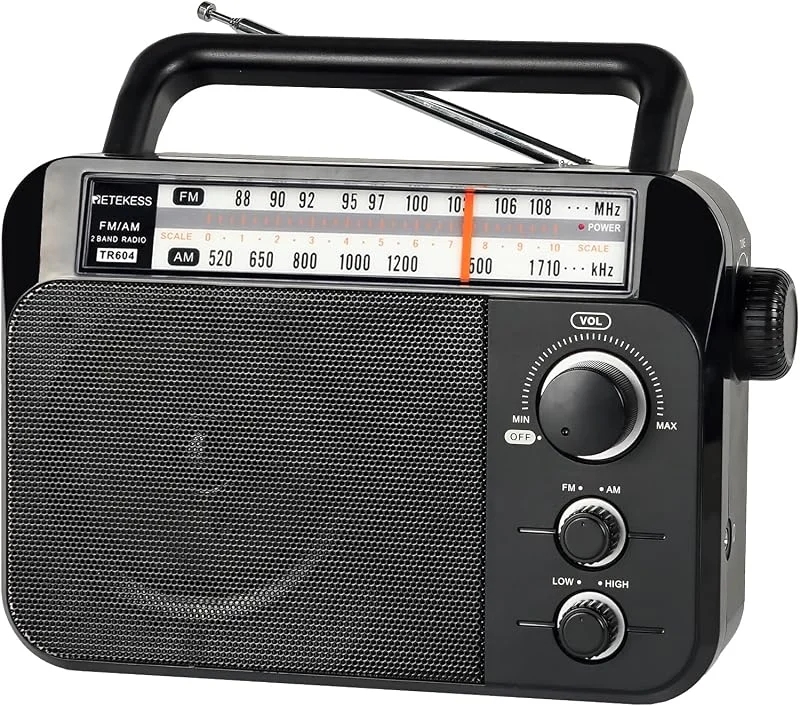 Retekess TR604 FM AM Radio, Bärbar Radio(svart) — Portabel digital och ljud
