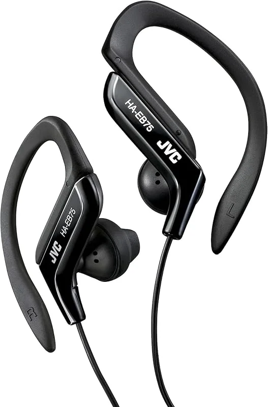 JVC HA-EB75-BN-U Ear-Clip sporthörlurar – stänkskydd IPX2, svart — Hörlurar och ljud