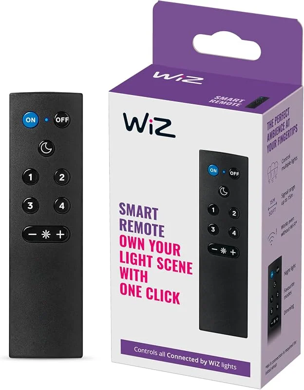 WiZ Remote Control (med batterier) - Smart LED Belysning med WiFi eller Bluetooth, trådlös, bärbar — Smarta hem