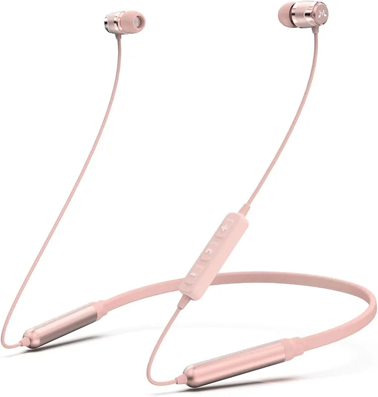 SoundMAGIC E11BT Halsband Bluetooth-hörlurar Trådlösa öronsnäckor HiFi Stereo i örat hörlurar med mikrofon Bullerisolerande sporthörlurar lång speltid Rosa — Hörlurar och ljud