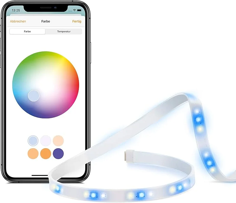 Eve Light Strip - Smart LED Strip 2 m, vitt ljus & färgskala (RGB), 1800 lm, dimbar, självhäftande, ingen bridge krävs, Wi-Fi, appkontroll, anpassningsbart ljus, Homekit — Smart belysning
