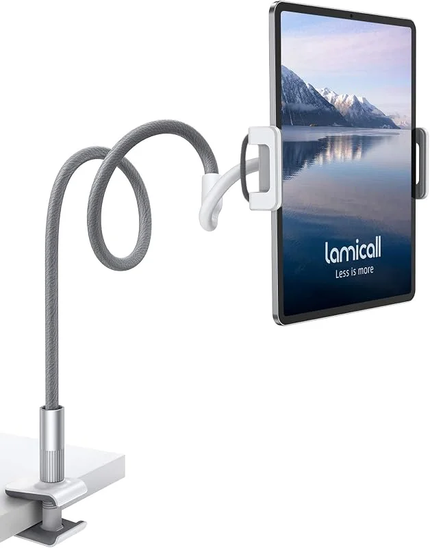 Lamicall Svanhals Surfplattehållare, Flexibelt Fäste för Säng - Lazy Arm 360 Justerbart Stativ Klämma Fäste för iPad Pro 12.9, 11, 10.5, 9.7, iPad Air mini 2, 3, 4, Switch, iPhone, andra Surfplattor — Datortillbehör